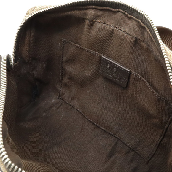 GUCCI GG Canvas Waist Bag/Body Bag/Fan Pouch in Leather (Beige, Dark Brown,